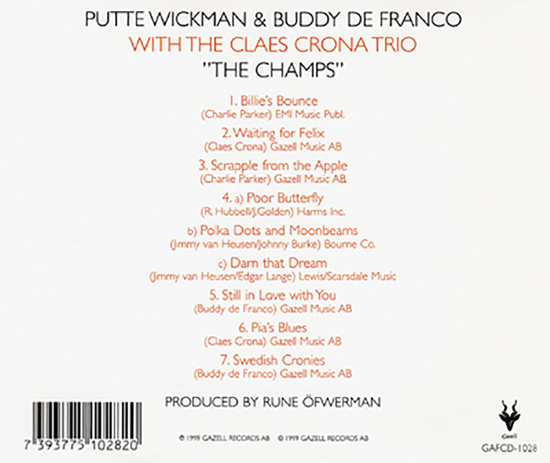 PUTTE WICKMAN & BUDDY DE FRANCO "The Champs"