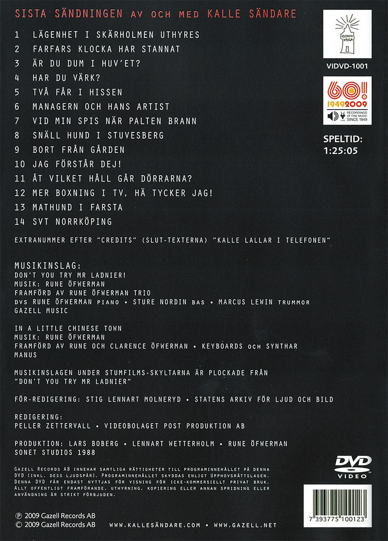 SISTA SÄNDNINGEN - KALLE SÄNDARE - DVD